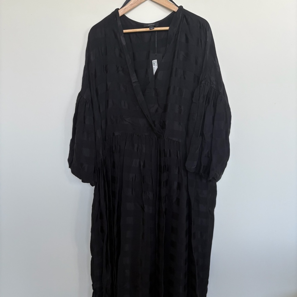 River Island Studio Jacquard Black Check Maxi Dress